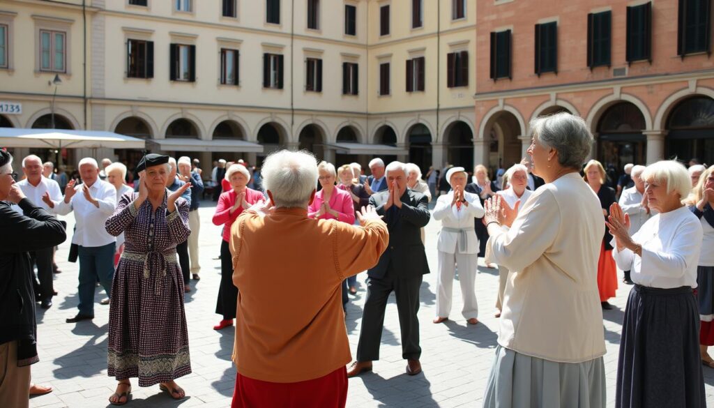 Italian social groups exercise classes nutrition
